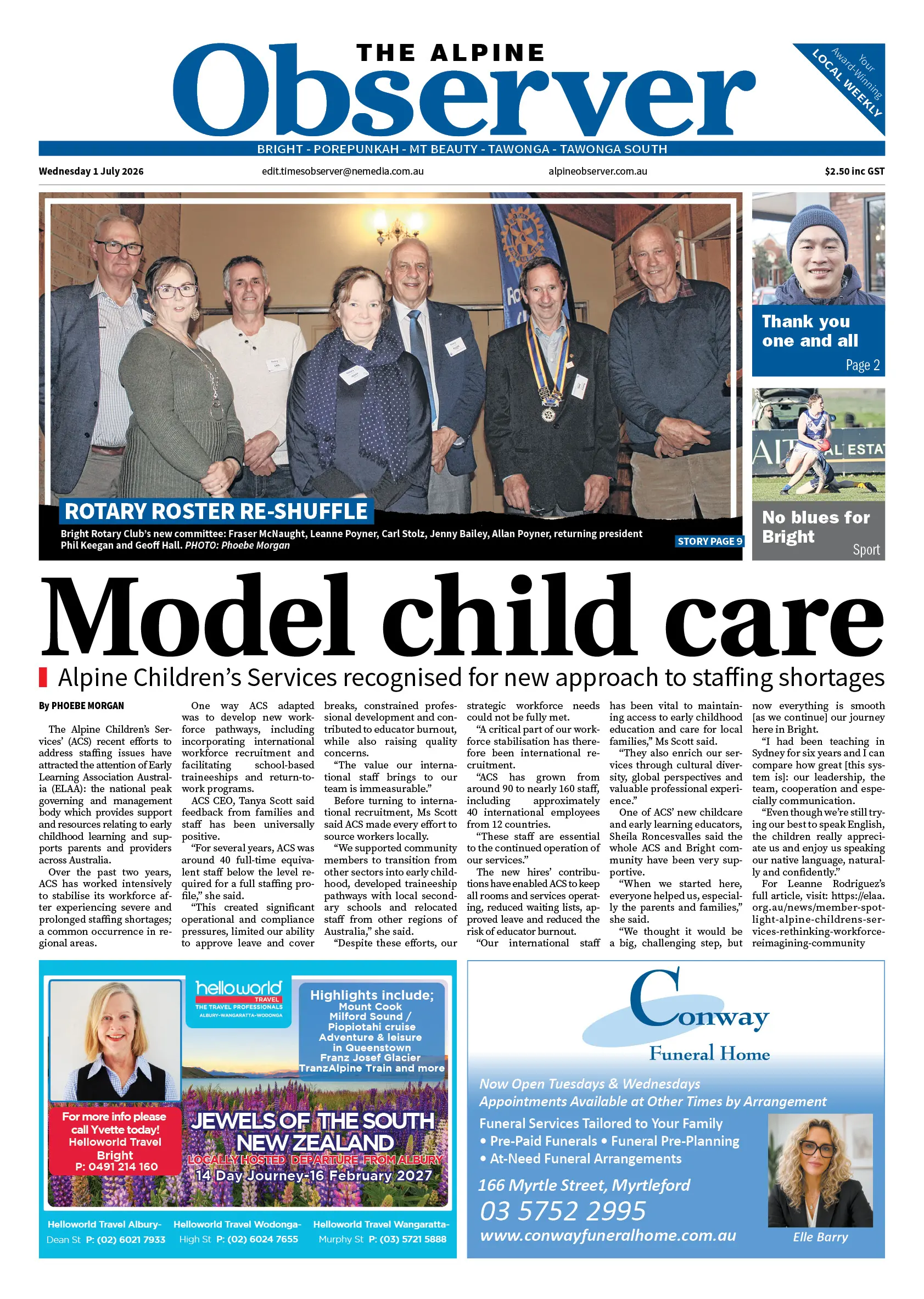 Alpine Observer, Wednesday 1 July 2026