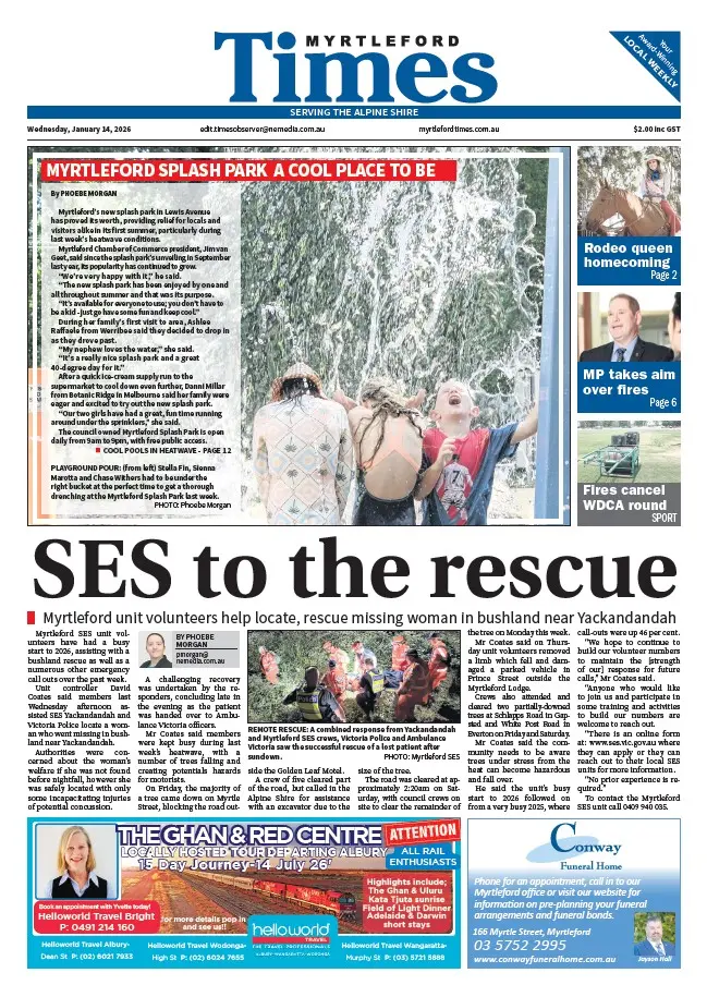 Myrtleford Times - Wednesday, January 14, 2026