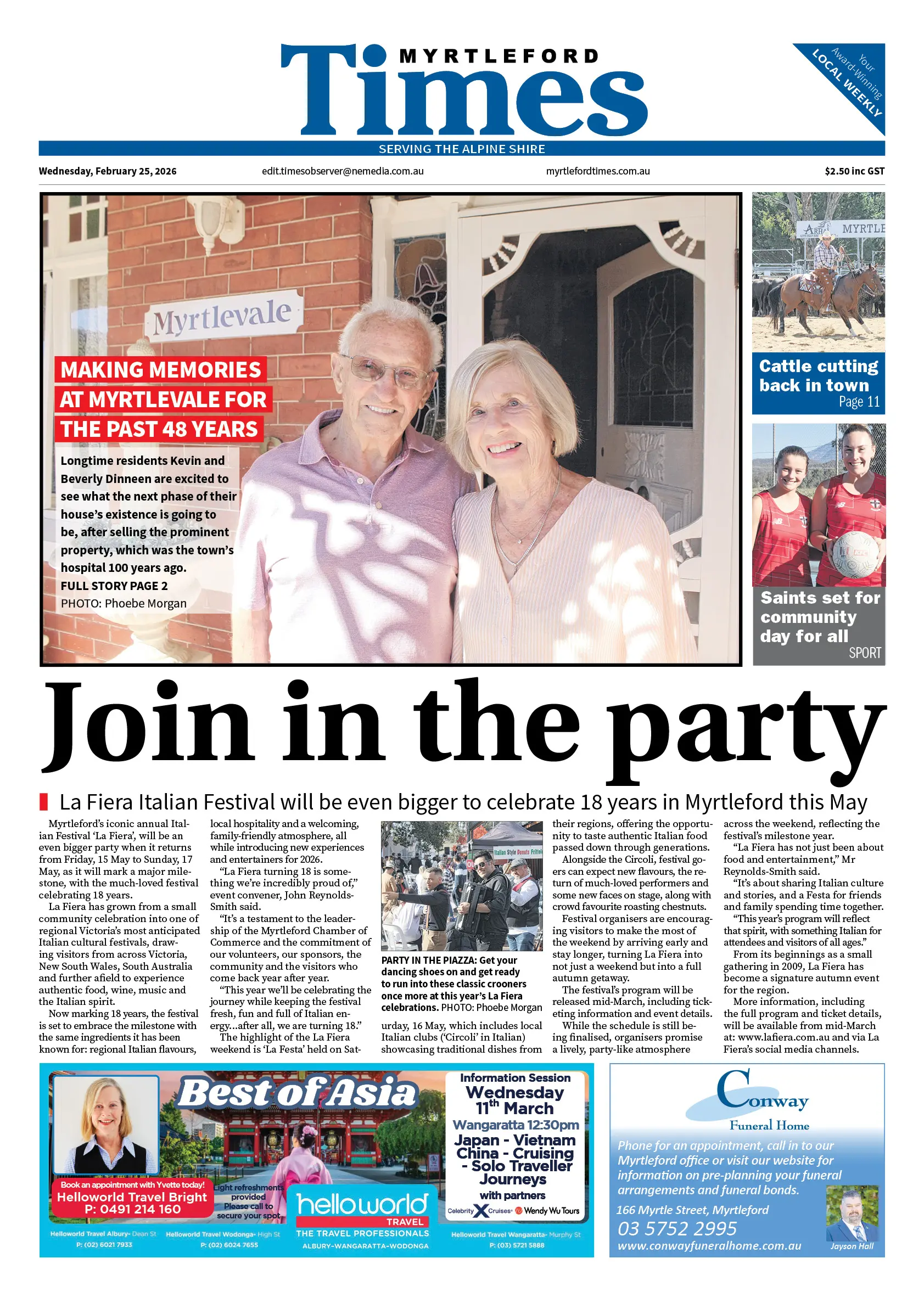 Myrtleford Times, Wednesday, February 25, 2026