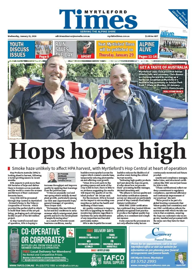 Myrtleford Times - Wednesday, January 21, 2026