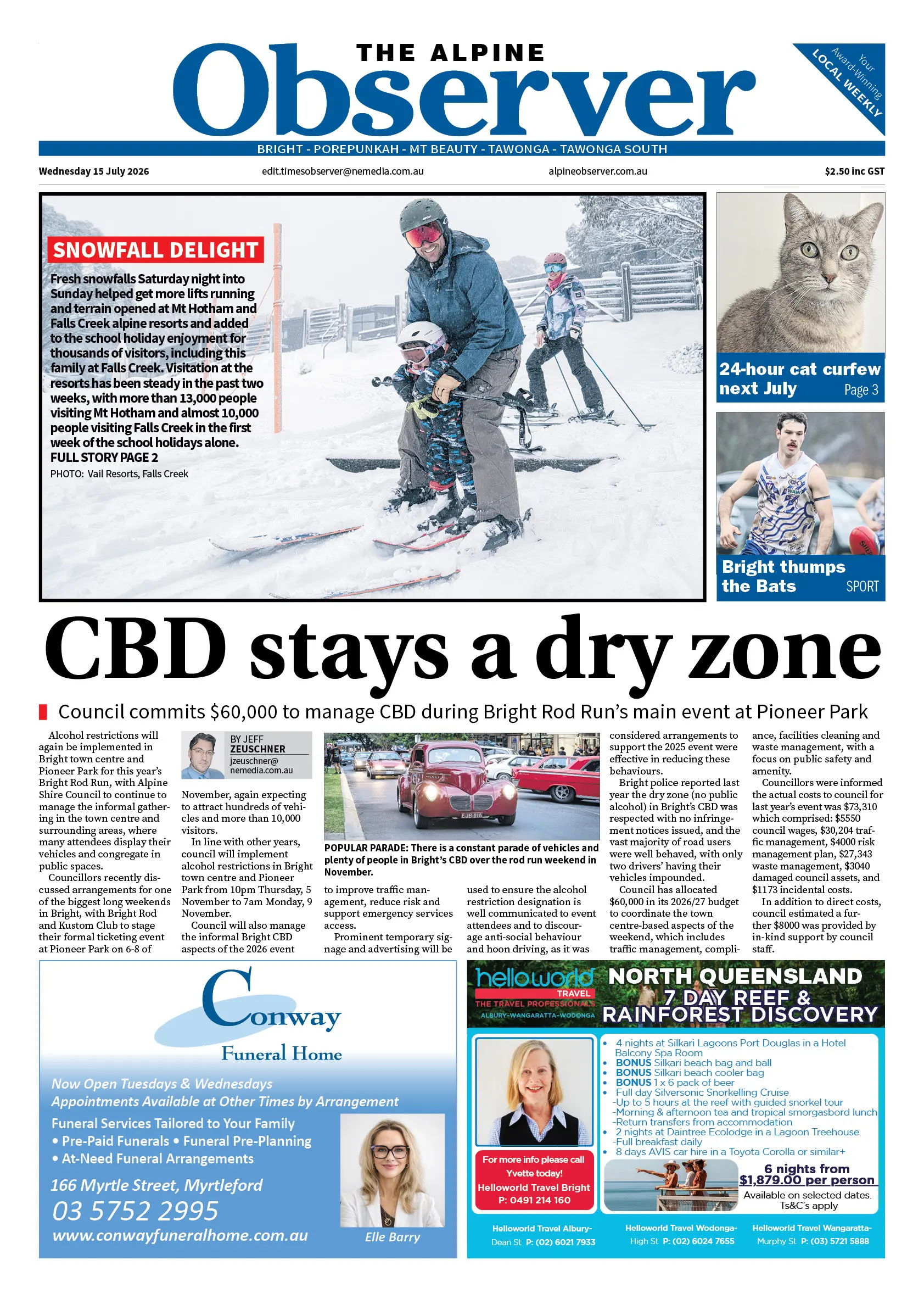 Alpine Observer, Wednesday 15 July 2026