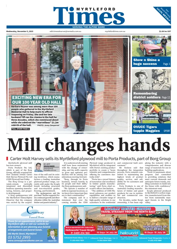 Myrtleford Times, Wednesday, 5 November 2025