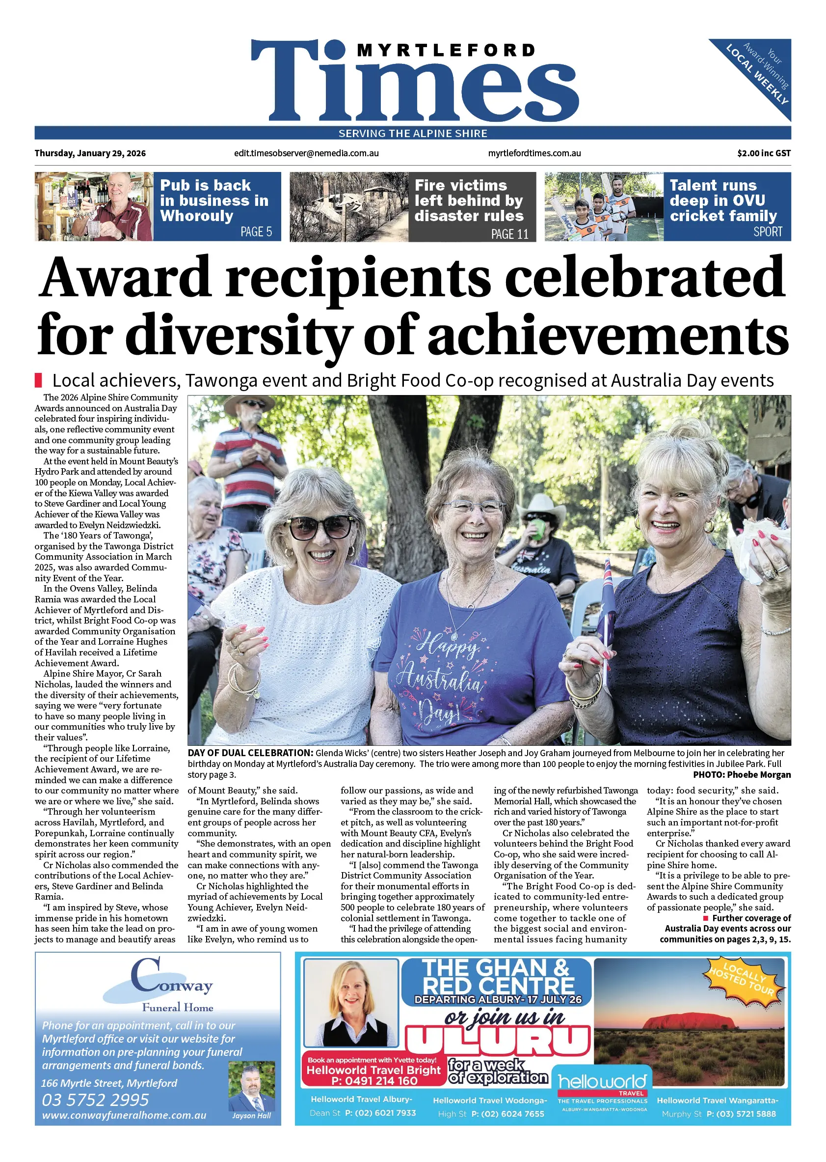 Myrtleford Times, Thursday, January 29, 2026