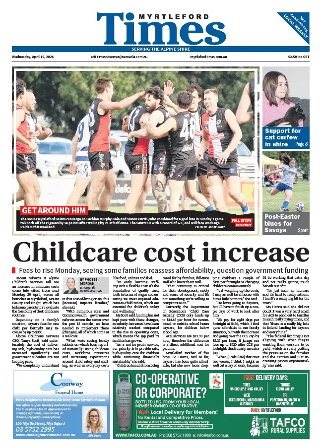 Myrtleford Times - Wednesday, April 15, 2026