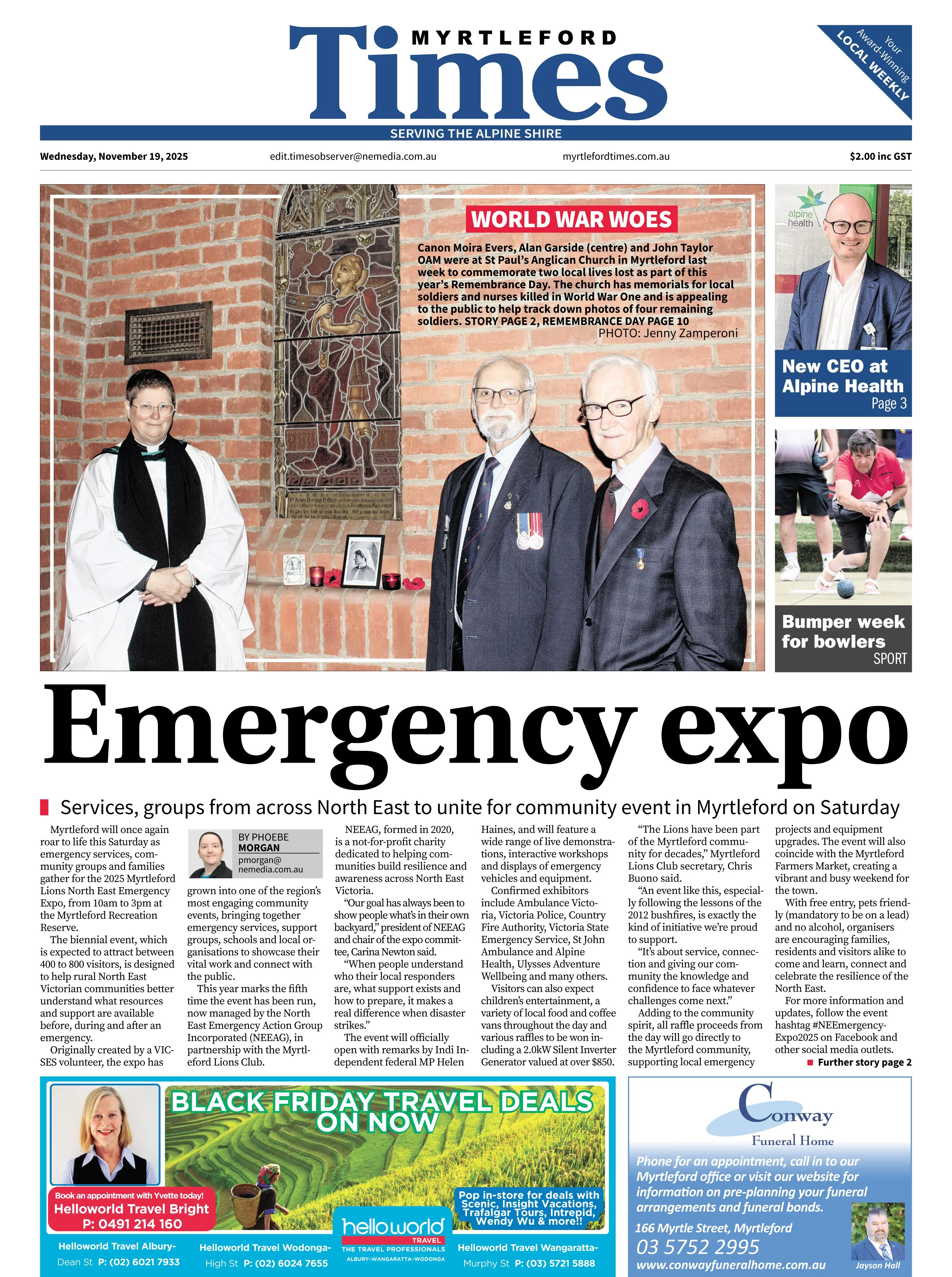 Myrtleford Times, Wednesday, November 19, 2025