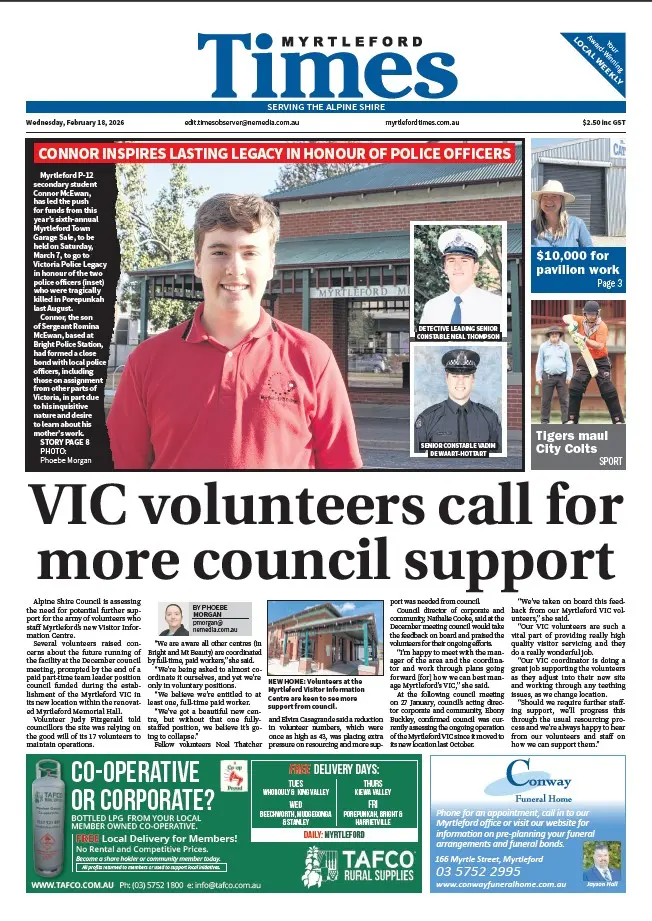 Myrtleford Times - Wednesday, February 18, 2026